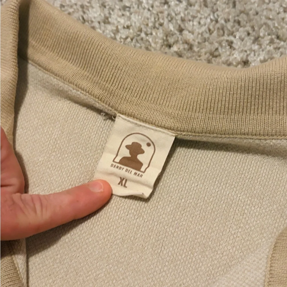 Dandy Del Mar Mens Sebastian Notched Johnny Collar V-Neck Knit Polo Casual Shirt - Picture 7 of 10